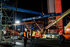 Impressionen der Arbeiten während der Vollsperrung der Rheinbrücke Emmerich. Freitag 18.01.2019, in Emmerich. Foto: Christian Creon